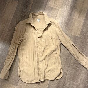 J. Crew Light Brown Crinkle Shirt